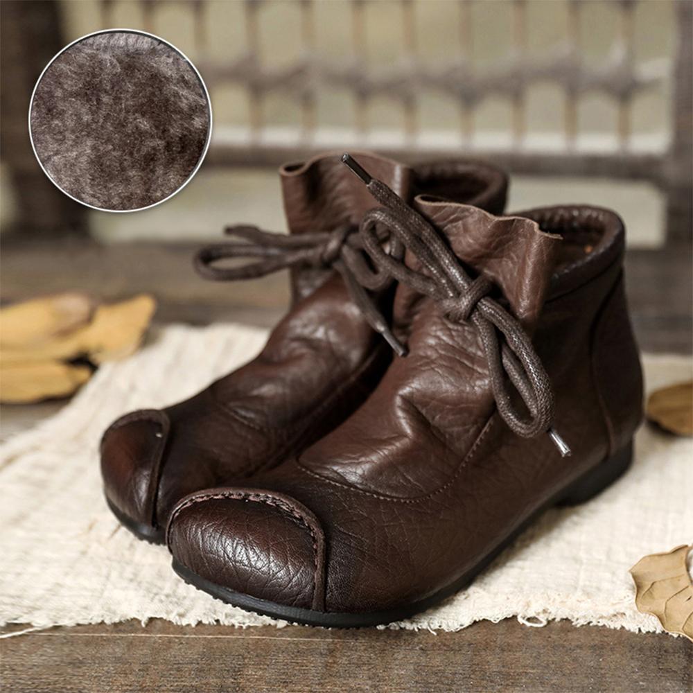 Women's Flat Lace-Up Ankle Boots - Vonnera