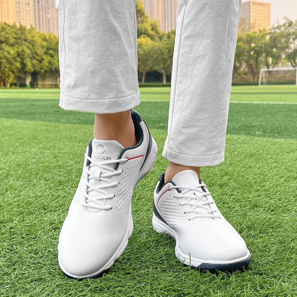Mens Golf Shoes Waterproof Leather Black