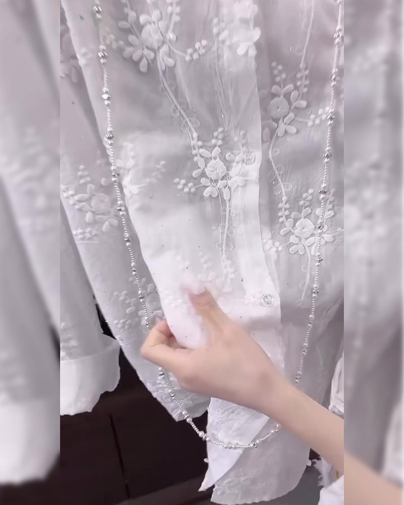 Women's Floral Shirt Dropped Shoulders