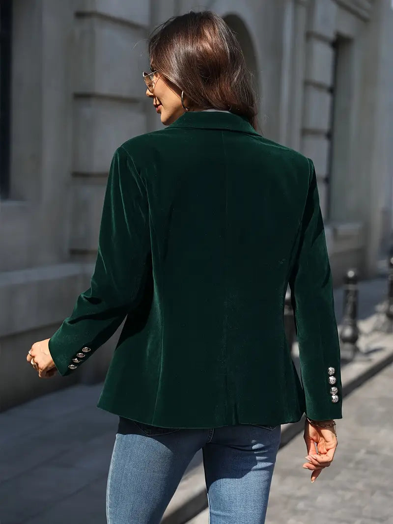 Women's Velvet Blazer Elegant Black