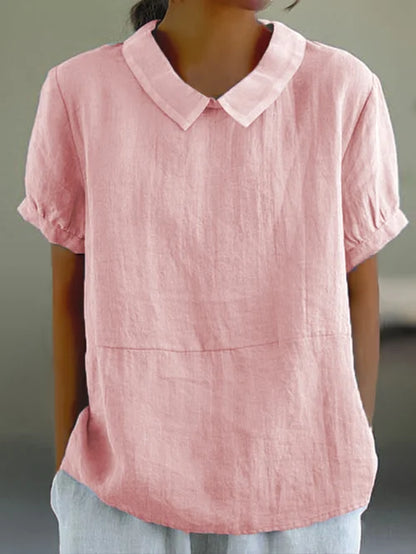 Women's Cotton Linen Blouse Natural Beige