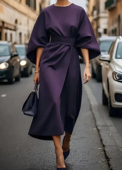Women's Flowy Maxi Dress Belted Velour