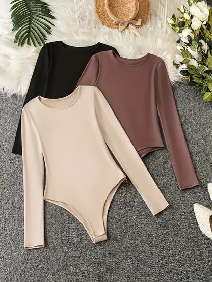 Women's Long Sleeve Bodysuits 3-Pack - Vonnera