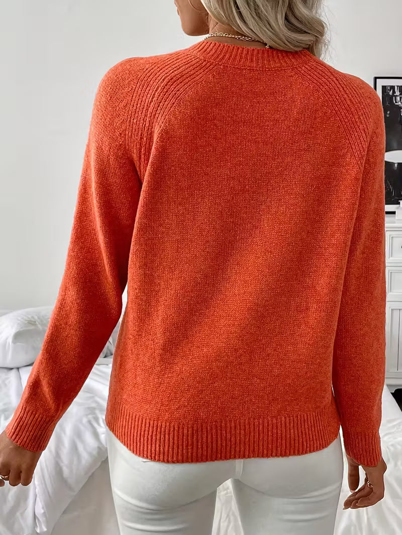 Women's Sweater With Shoulder Button Detail