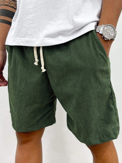 Men's Striped Shorts Drawstring Waist