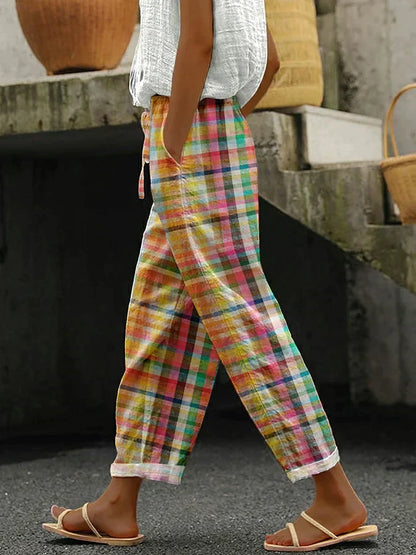 Women's Checkered Comfort Pants - Vonnera