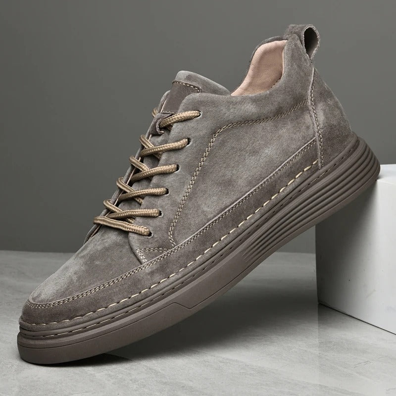 Men's Casual Lace Up Sneakers Contrast Sole Brown