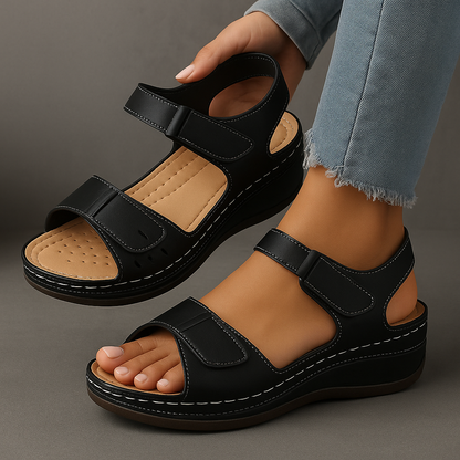 Women's Platform Sandals Hook And Loop Strap