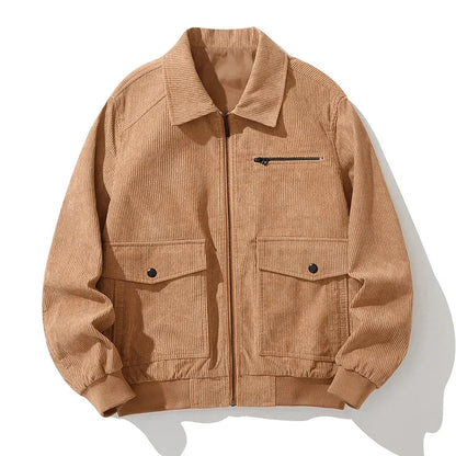 Men's Corduroy Bomber Jacket Relaxed Fit Casual - Vonnera