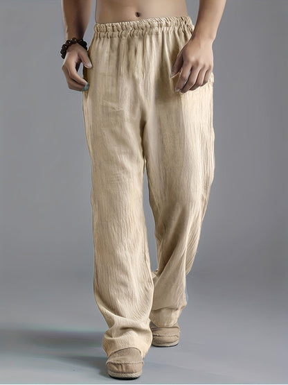 Men's Linen Trousers Breathable Beige