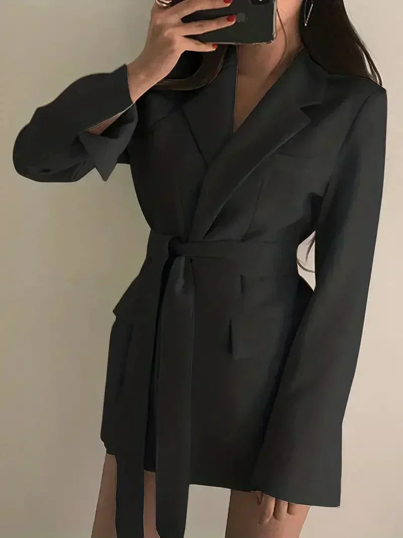 Women's Blazer Coat Wool Stylish Black