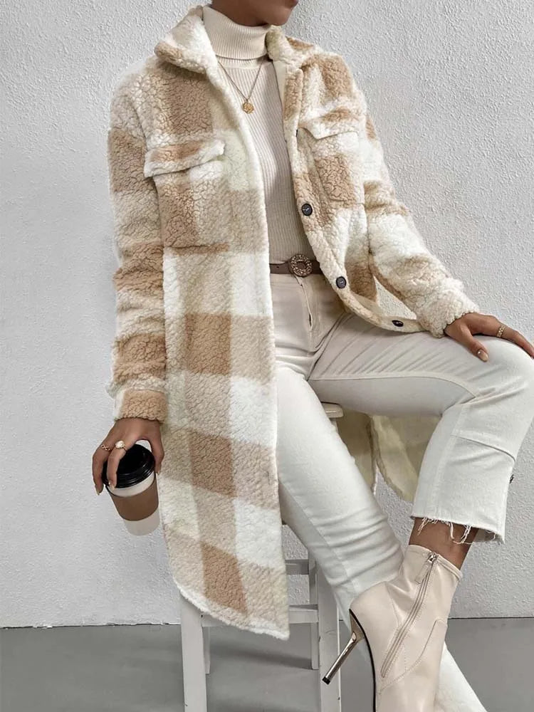 Image of Edith | Women's Oversized Plaid Coat