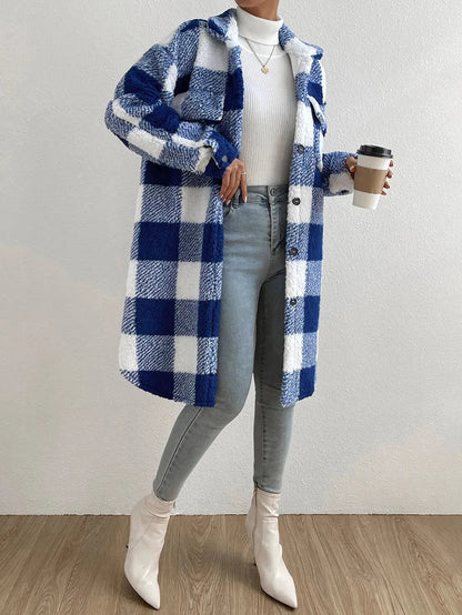 Image of Edith | Women's Oversized Plaid Coat
