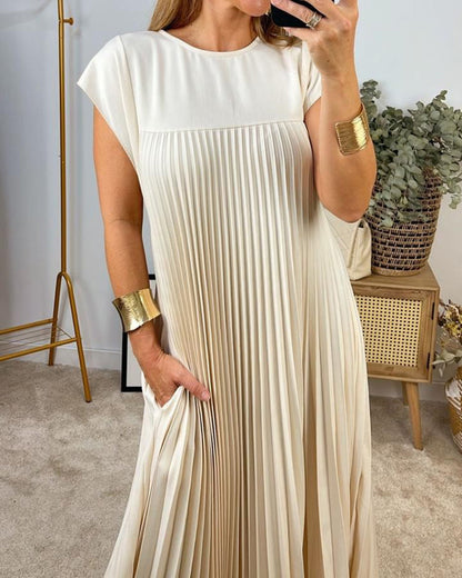 Women's Pleated Maxi Dress Flowy Cocktail - Vonnera
