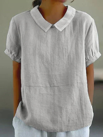 Women's Short Sleeve Peter Pan Collar Casual