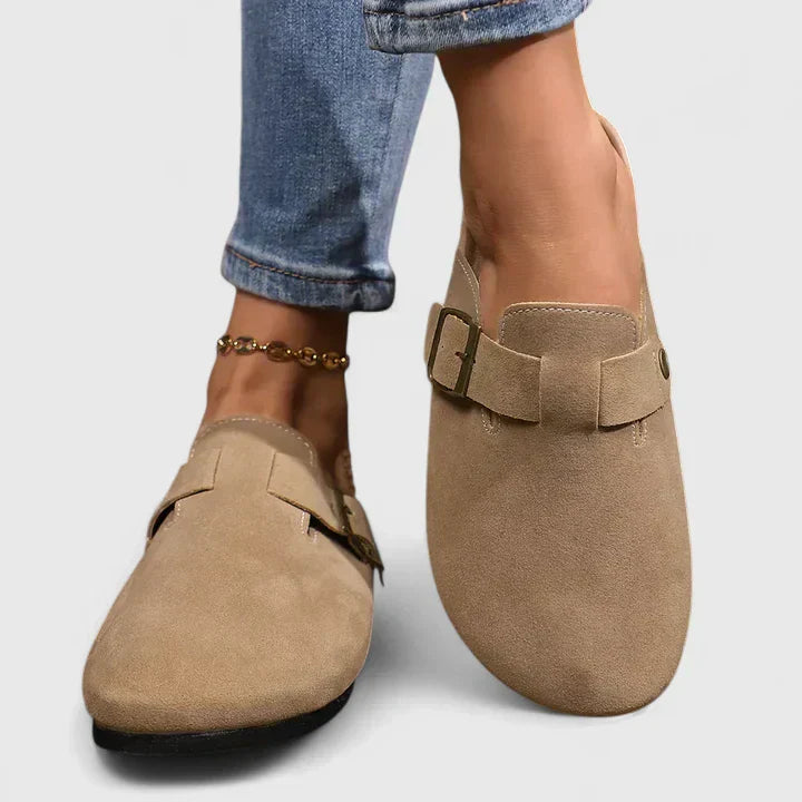 Women's Low Cut Buckle Strap Loafers