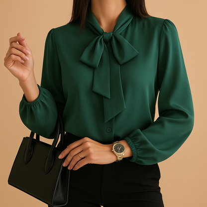 Clarisse Women's Bow Tie Blouse - Vonnera