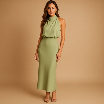 Elegant breathable midi dress for women with flattering silhouette and soft stretch fabric, perfect for spring and summer occasions.