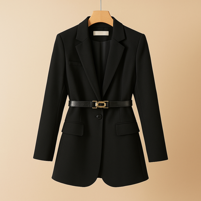 Elegant fitted women’s blazer with a refined silhouette in classic colors, perfect for work, business meetings, and evening occasions.