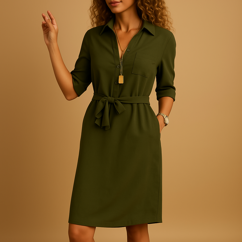Women’s elegant modern dress with flattering fit and timeless design, perfect for work outfits, casual wear, and stylish evening occasions.