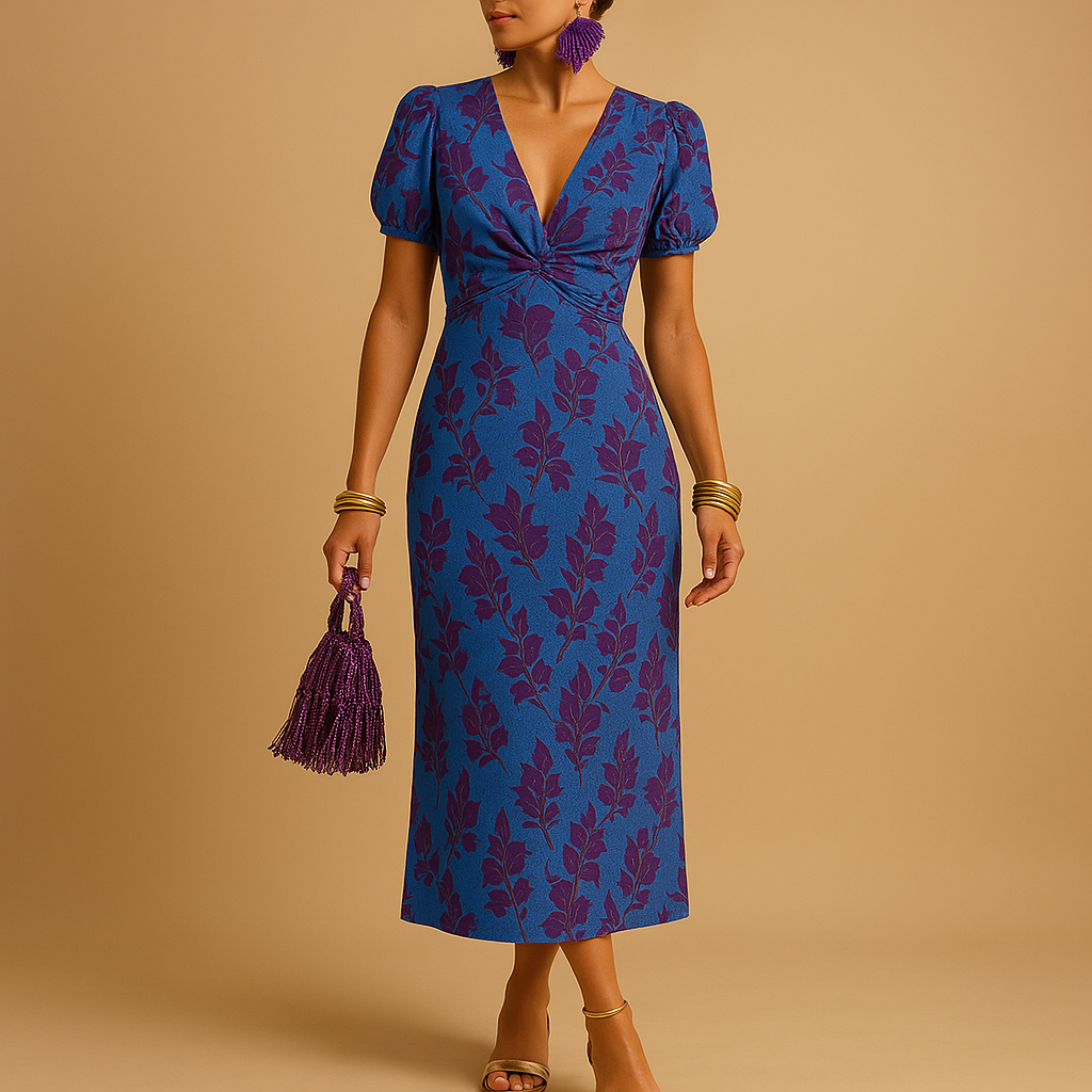 Women’s elegant puff sleeve dress with flattering fit and chic silhouette, perfect for dinners, parties, and casual or formal occasions.