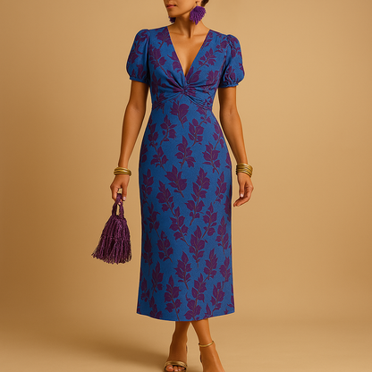 Women’s elegant puff sleeve dress with flattering fit and chic silhouette, perfect for dinners, parties, and casual or formal occasions.