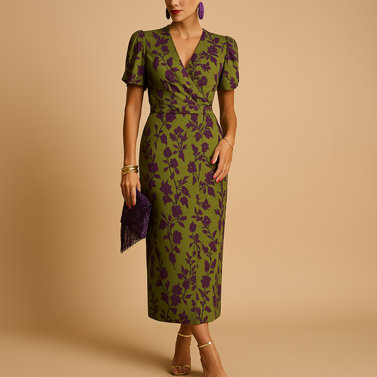Women's Puff Sleeve Dress Flattering Fit - Vonnera