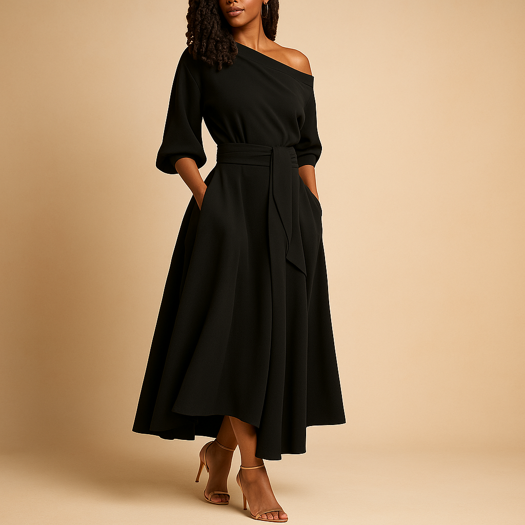 Women’s elegant waist tie dress with flattering silhouette, perfect for weddings, parties, day trips, and stylish everyday occasions.