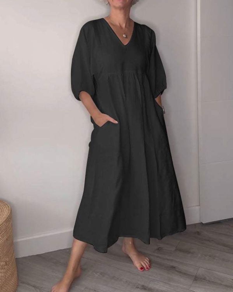 Women's Loose Fit Dress with Side Pockets
