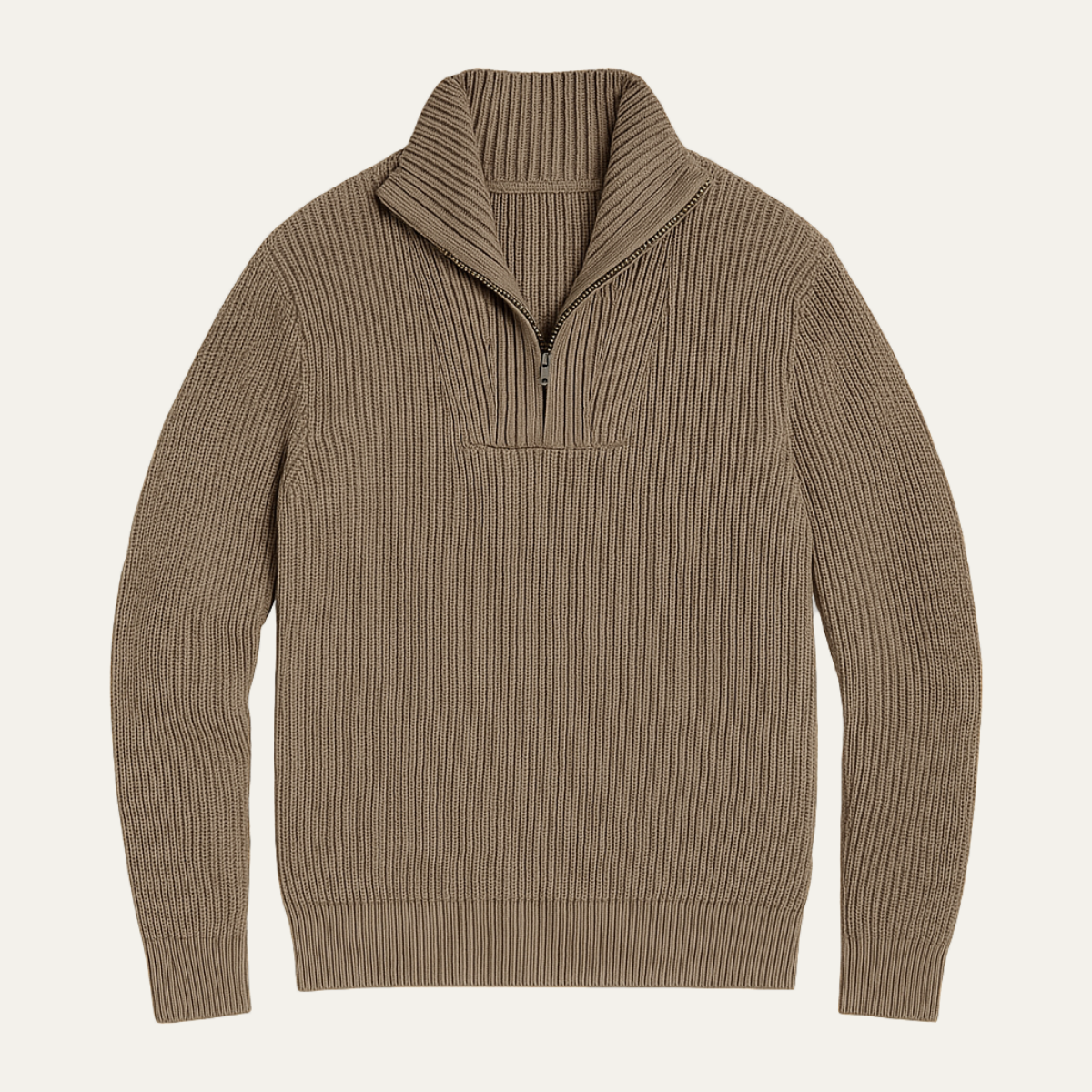 Men's Cable Knit Sweater Textured Half Zip - Vonnera