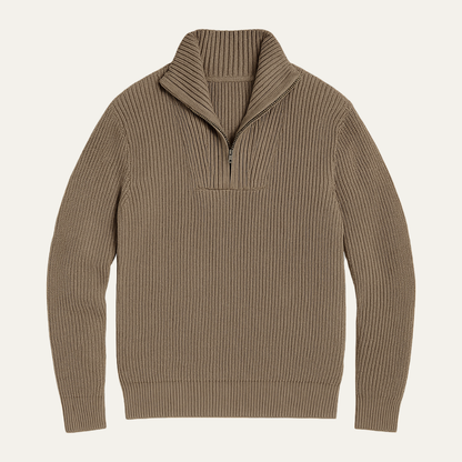 Men's Cable Knit Sweater Textured Half Zip - Vonnera