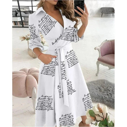 Image of Elizabeth | Women's Tie Waist A-Line Midi Dress