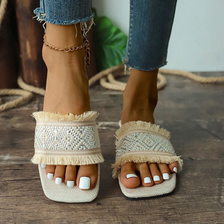 Women's Fringe Slide Sandals - Vonnera