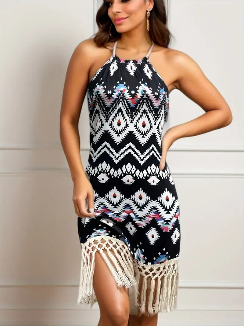 Women's Halter Mini Dress Sleeveless - Vonnera