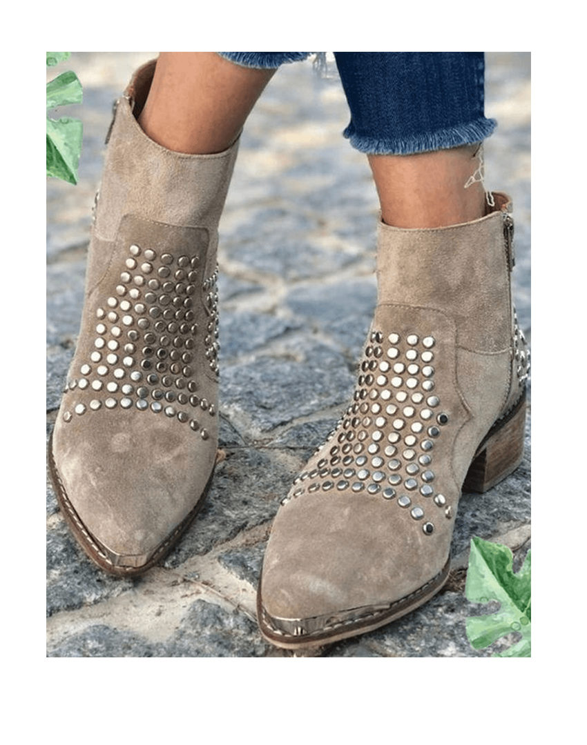 Women's Studded Ankle Boots Block Heel - Vonnera