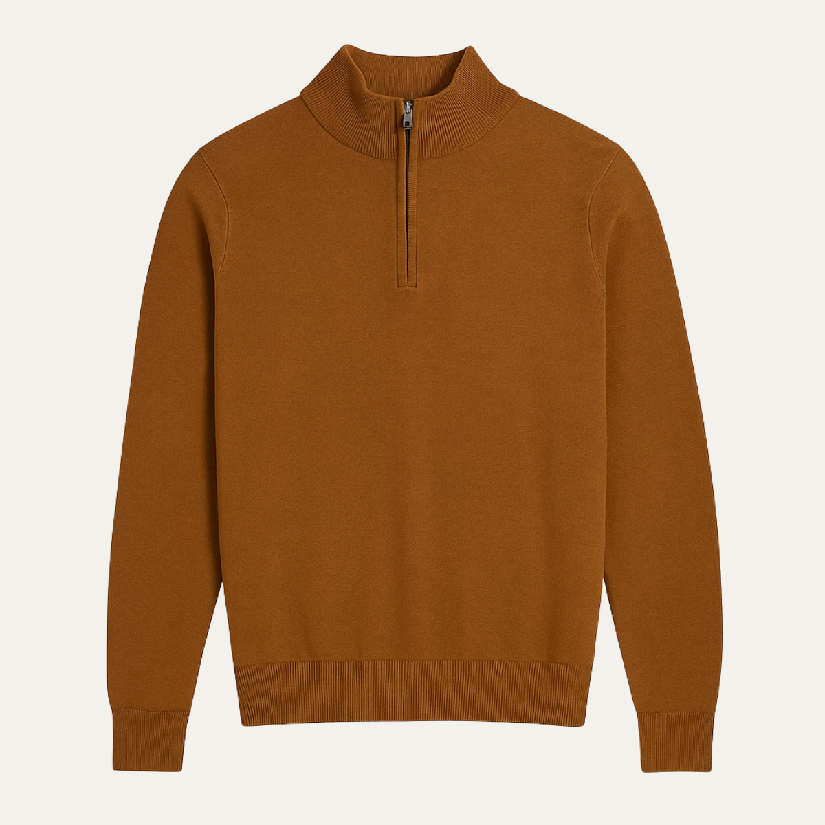 Men's Quarter Zip Mock Neck Knitted Sweater - Vonnera