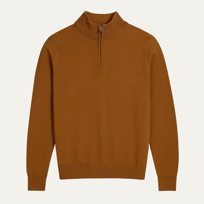 Men's Quarter Zip Mock Neck Knitted Sweater - Vonnera