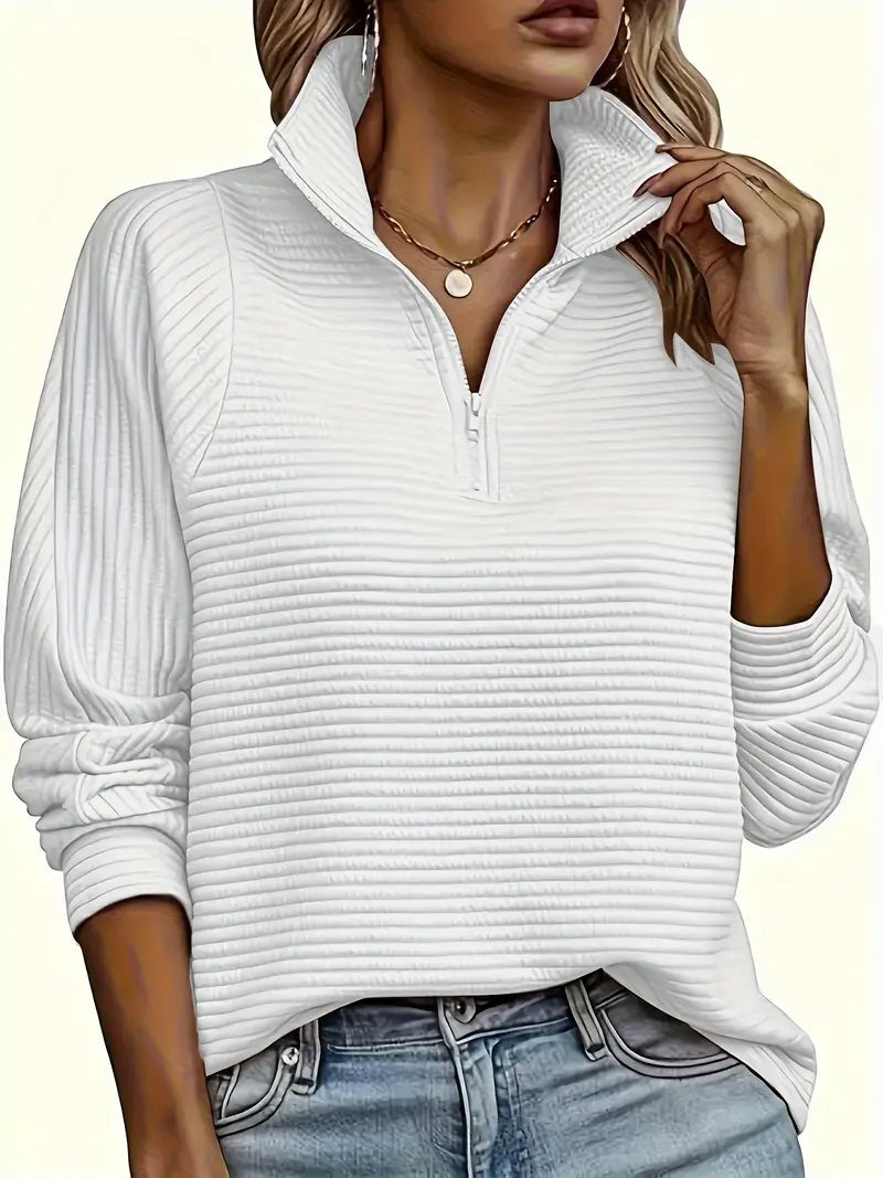 Women's Textured Half-Zip Sweater - Vonnera