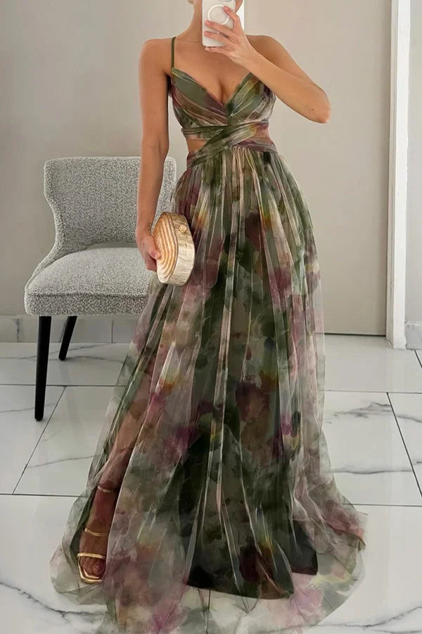 Chic Women's Maxi Dress with Textured Layers