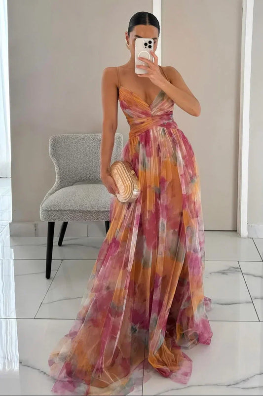 Chic Women's Maxi Dress with Textured Layers