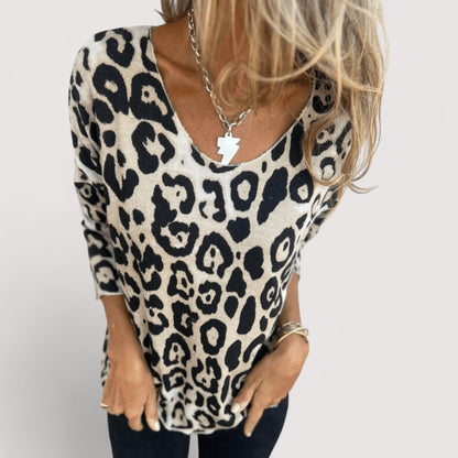 Women's Leopard Print Blouse Lightweight