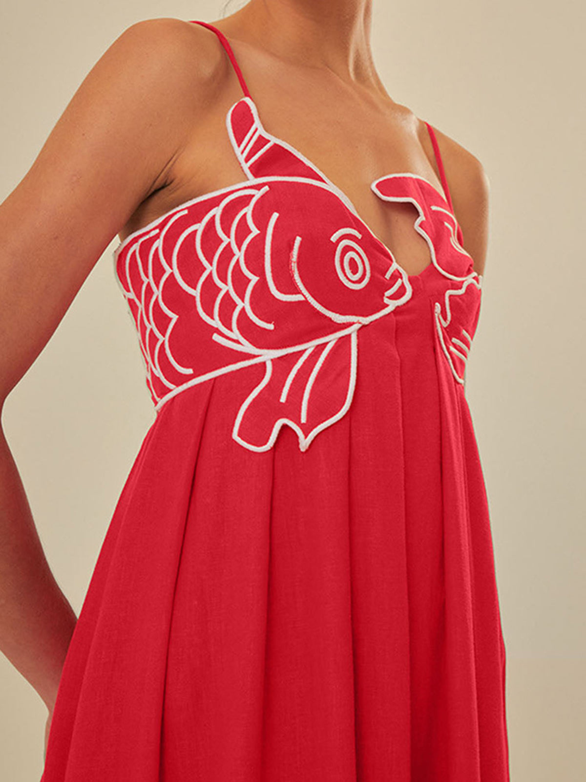 Women's Embroidered Maxi Dress Spaghetti Strap