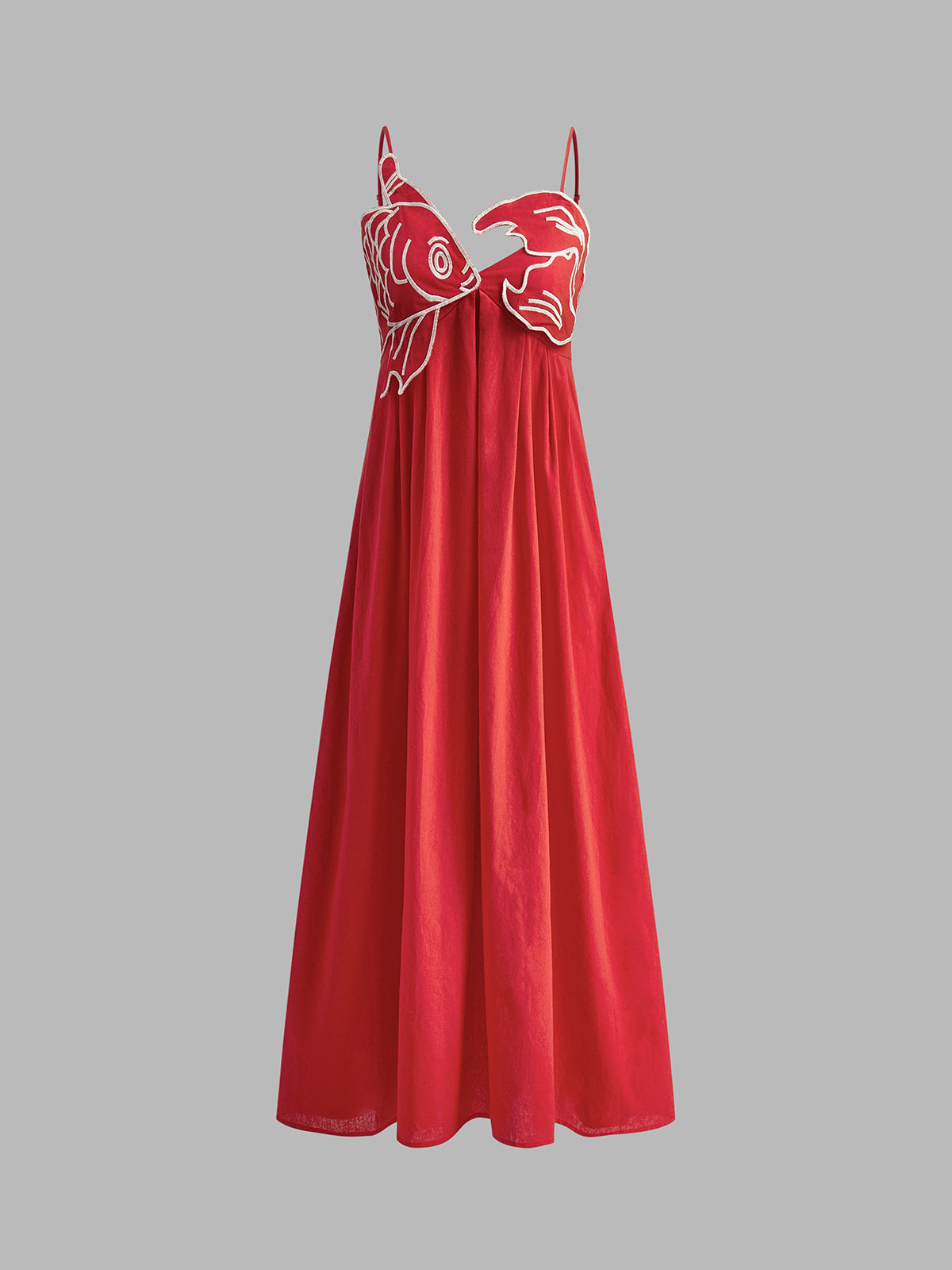 Women's Embroidered Maxi Dress Spaghetti Strap
