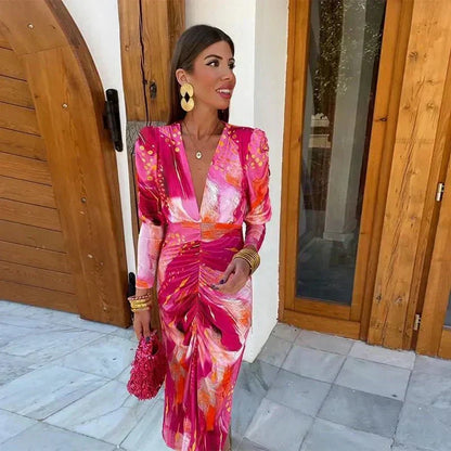 Women's Maxi Wrap Dress Evening Wear