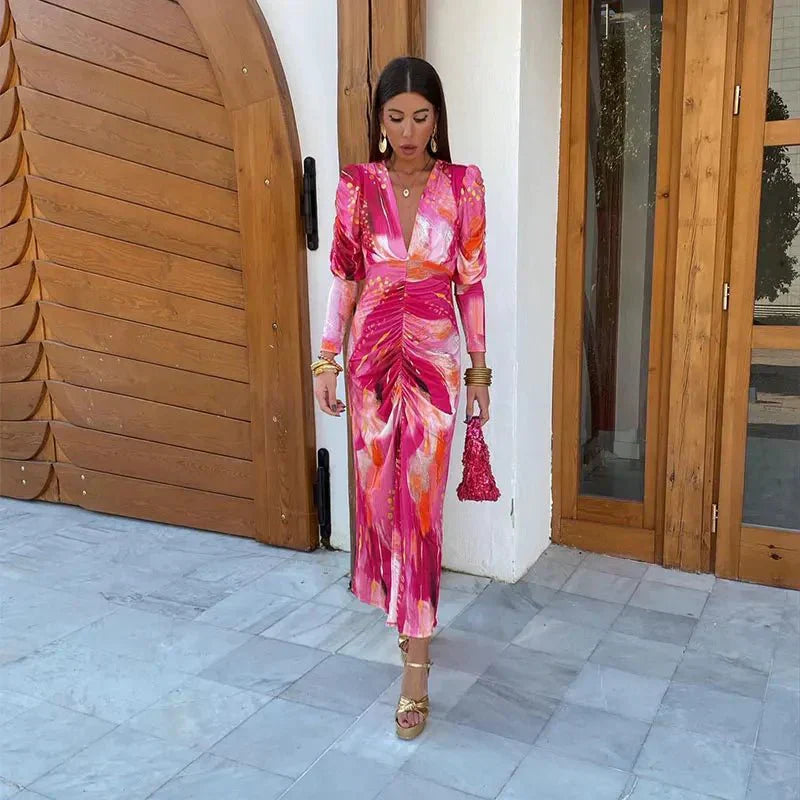 Women's Maxi Wrap Dress Evening Wear