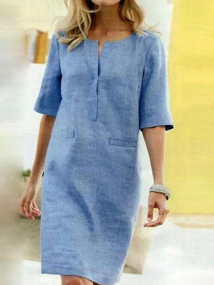 Women's Elbow Sleeve Midi Dress - Vonnera