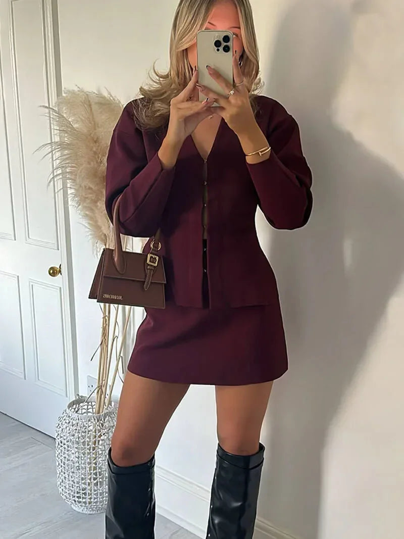 Women's Skirt Jacket Set - Vonnera