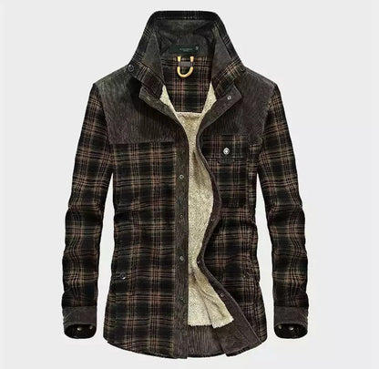 Men's Plaid Shirt Jacket Long Sleeve - Vonnera