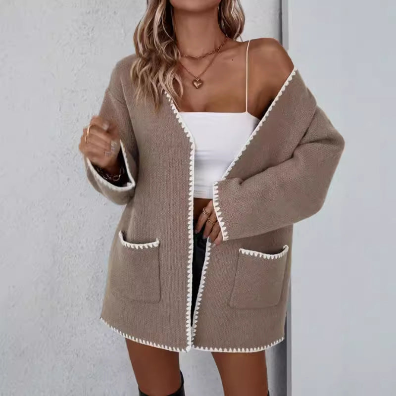 Women's Relaxed Fit Open Front Cardigan - Vonnera