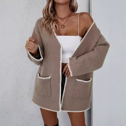 Women's Relaxed Fit Open Front Cardigan - Vonnera